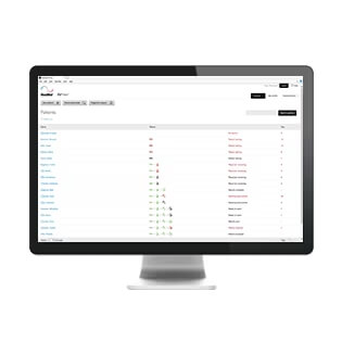 Kuva tietokoneen näytöstä, jossa näkyy ApneaLink Air laitteen tietojen analyysi AirView-ohjelmassa.